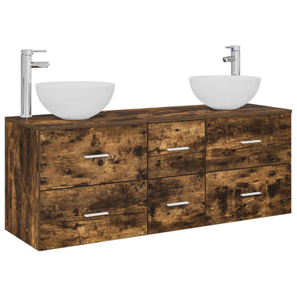 vidaXL Bathroom Cabinet Set 3 pcs Smoked Oak 49.5 x 41 x 64.5 cm
