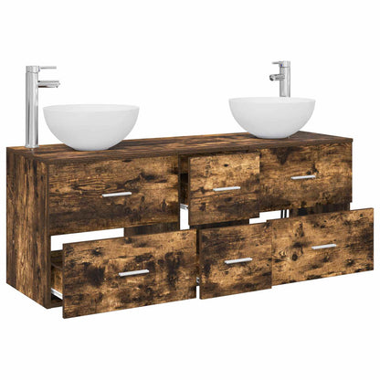 vidaXL Bathroom Cabinet Set 3 pcs Smoked Oak 49.5 x 41 x 64.5 cm