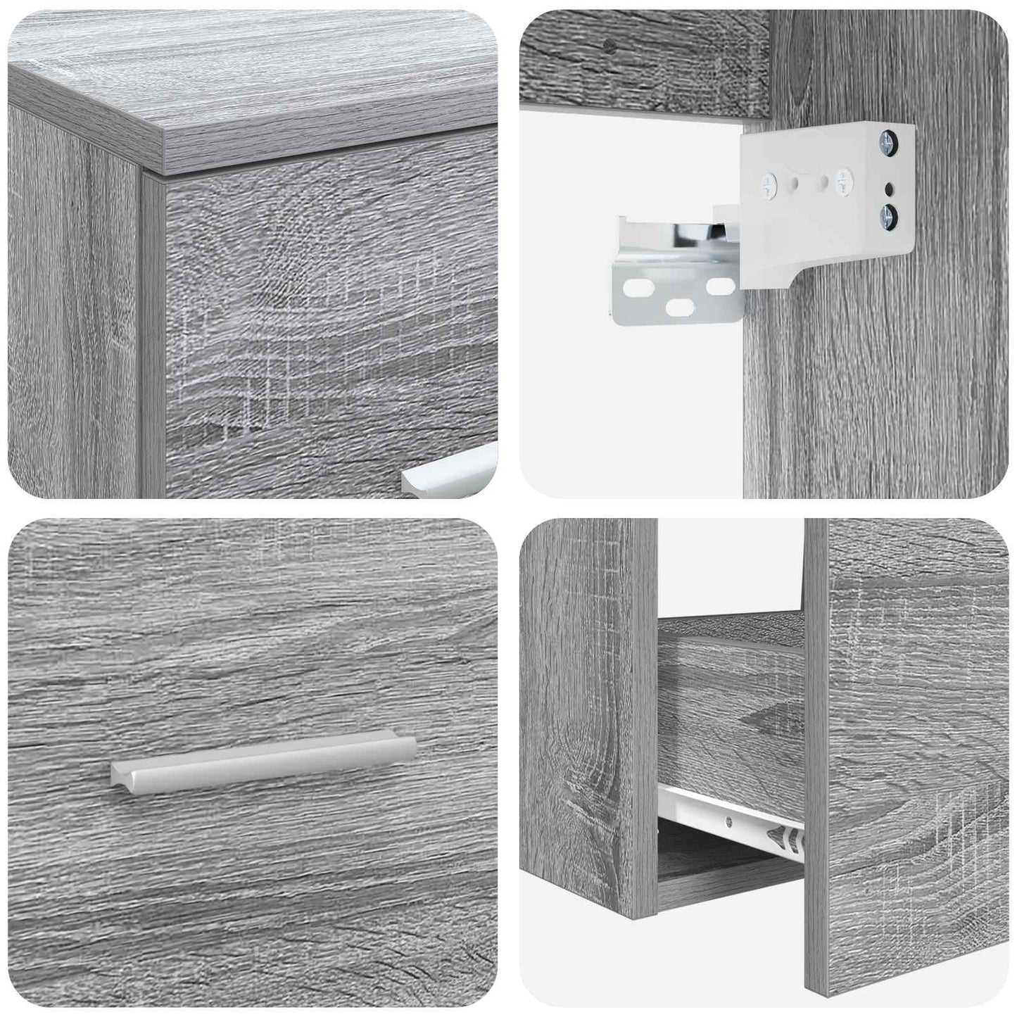 vidaXL Bathroom Cabinet Set 3 pcs Grey Sonoma 49.5 x 41 x 64.5 cm