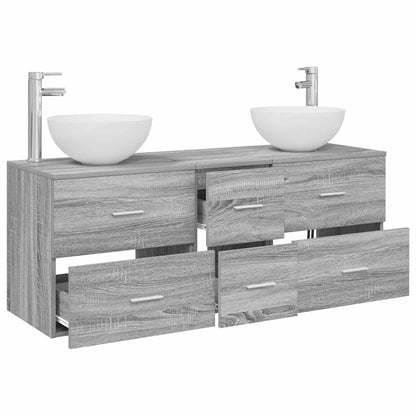 vidaXL Bathroom Cabinet Set 3 pcs Grey Sonoma 49.5 x 41 x 64.5 cm