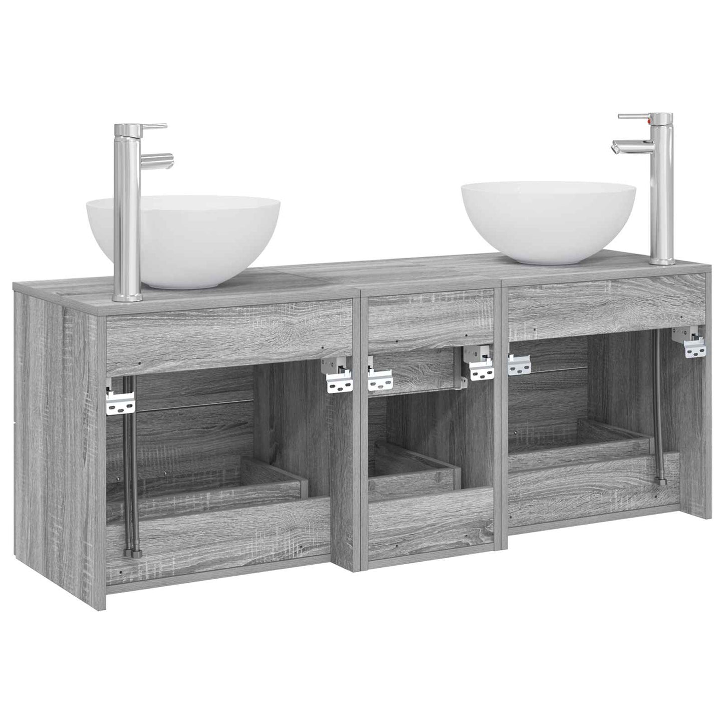 vidaXL Bathroom Cabinet Set 3 pcs Grey Sonoma 49.5 x 41 x 64.5 cm