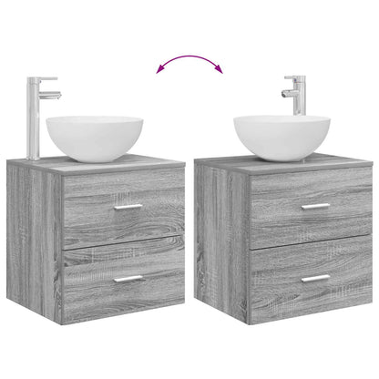 vidaXL Bathroom Cabinet Set 3 pcs Grey Sonoma 49.5 x 41 x 64.5 cm