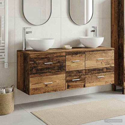 vidaXL Bathroom Cabinet Set 3 pcs Old Wood 49.5 x 41 x 64.5 cm