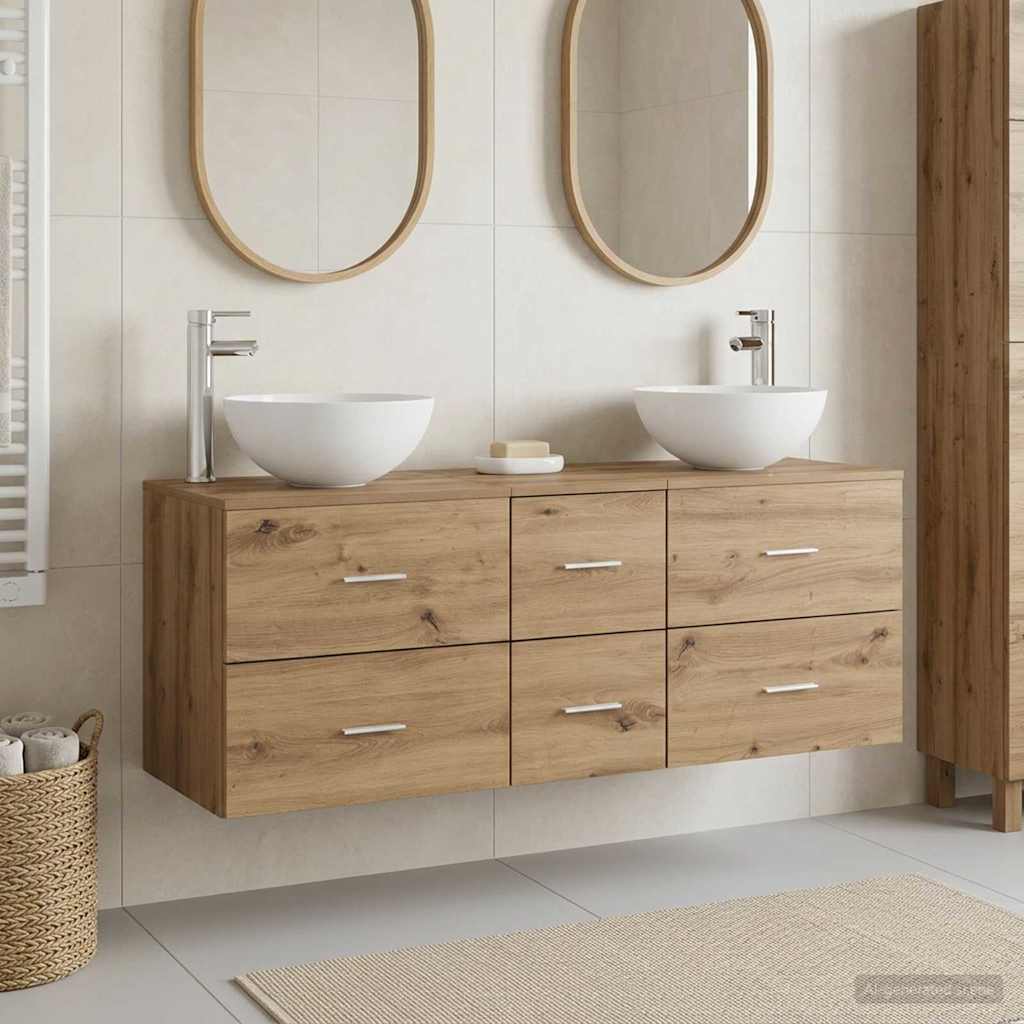 vidaXL Bathroom Cabinet Set 3 pcs Artisan Oak 49.5 x 41 x 64.5 cm