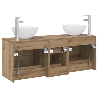 vidaXL Bathroom Cabinet Set 3 pcs Artisan Oak 49.5 x 41 x 64.5 cm