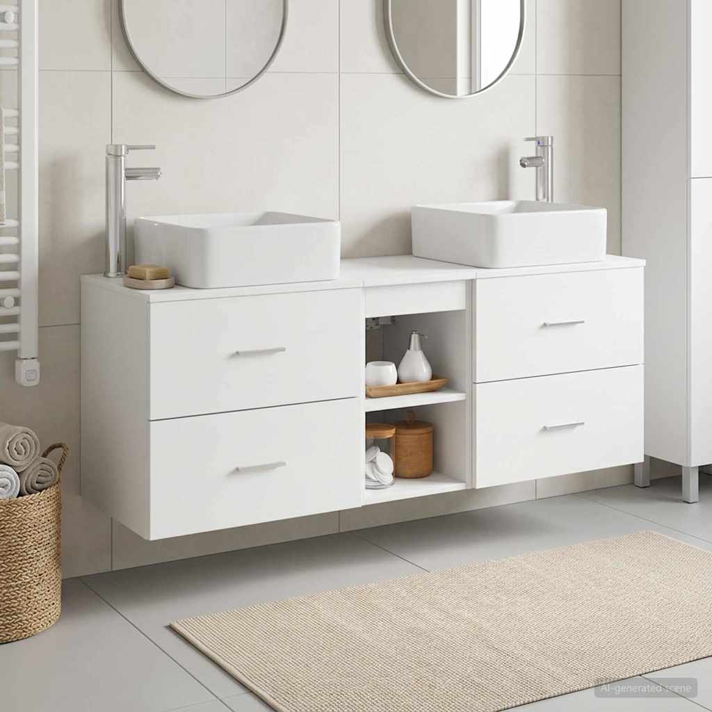 vidaXL Bathroom Cabinet Set 3 pcs White 49.5 x 41 x 63 cm