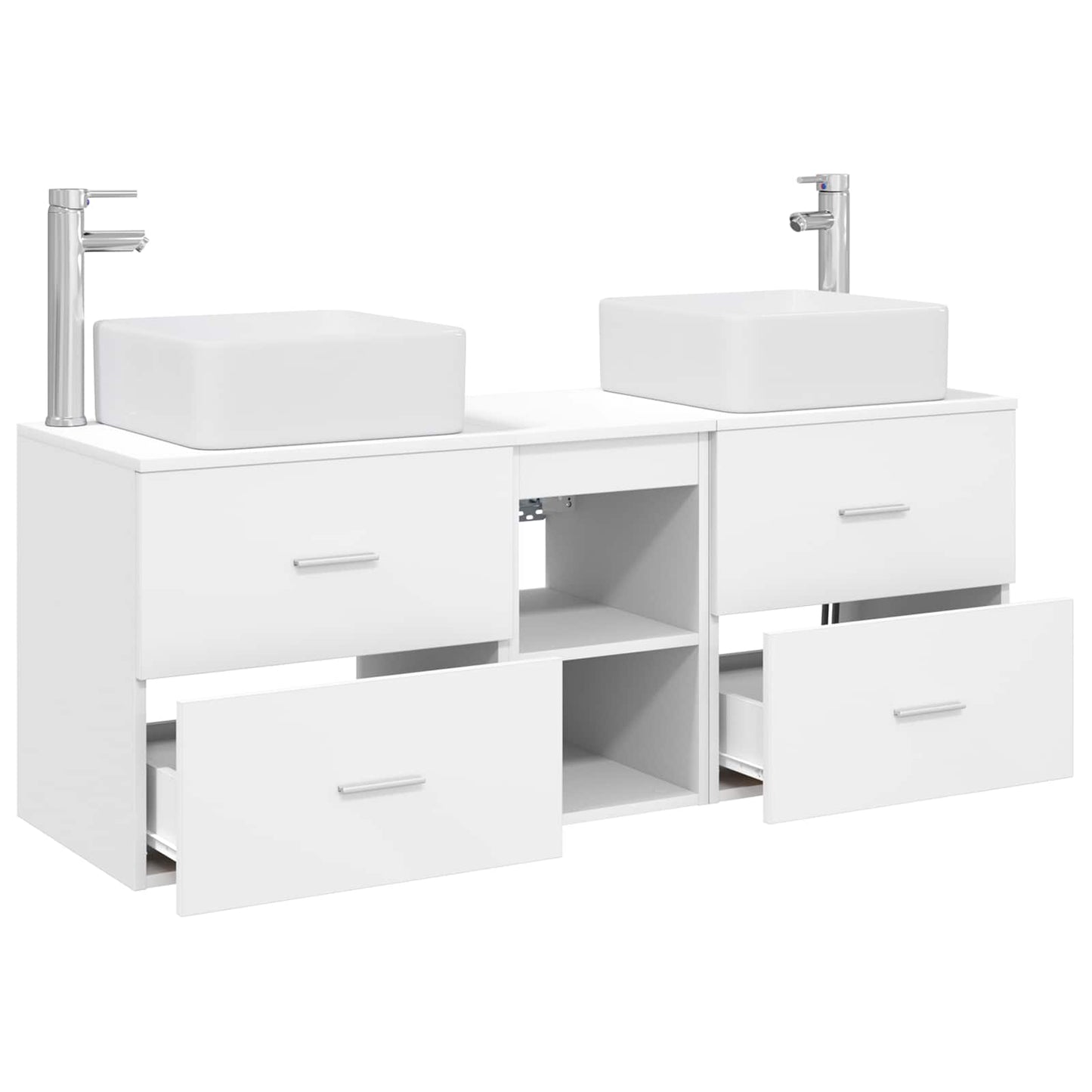 vidaXL Bathroom Cabinet Set 3 pcs White 49.5 x 41 x 63 cm