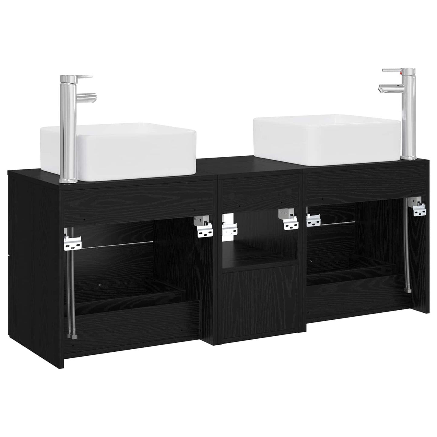 vidaXL Bathroom Cabinet Set 3 pcs Black Oak 49.5 x 41 x 63 cm