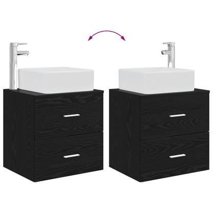 vidaXL Bathroom Cabinet Set 3 pcs Black Oak 49.5 x 41 x 63 cm