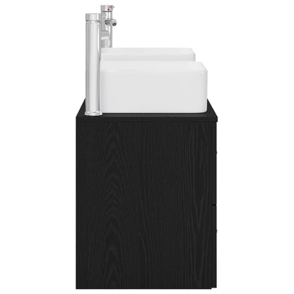 vidaXL Bathroom Cabinet Set 3 pcs Black Oak 49.5 x 41 x 63 cm
