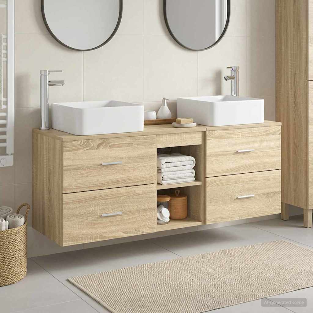 vidaXL Bathroom Cabinet Set 3 pcs Sonoma Oak 49.5 x 41 x 63 cm