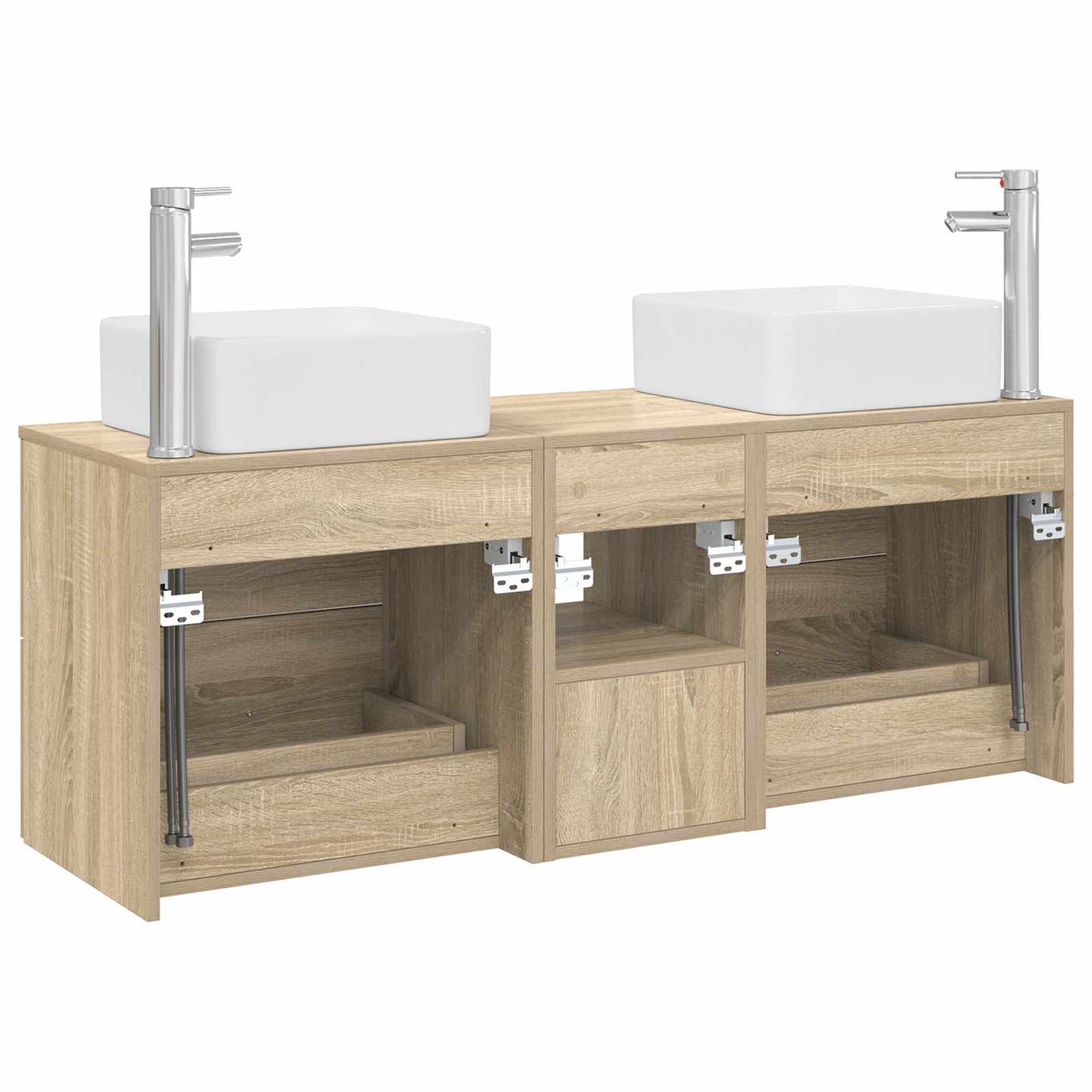 vidaXL Bathroom Cabinet Set 3 pcs Sonoma Oak 49.5 x 41 x 63 cm