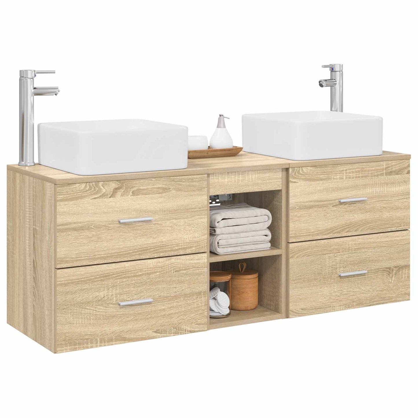 vidaXL Bathroom Cabinet Set 3 pcs Sonoma Oak 49.5 x 41 x 63 cm