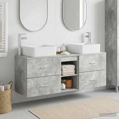 vidaXL Bathroom Cabinet Set 3 pcs Concrete Grey 49.5 x 41 x 63 cm