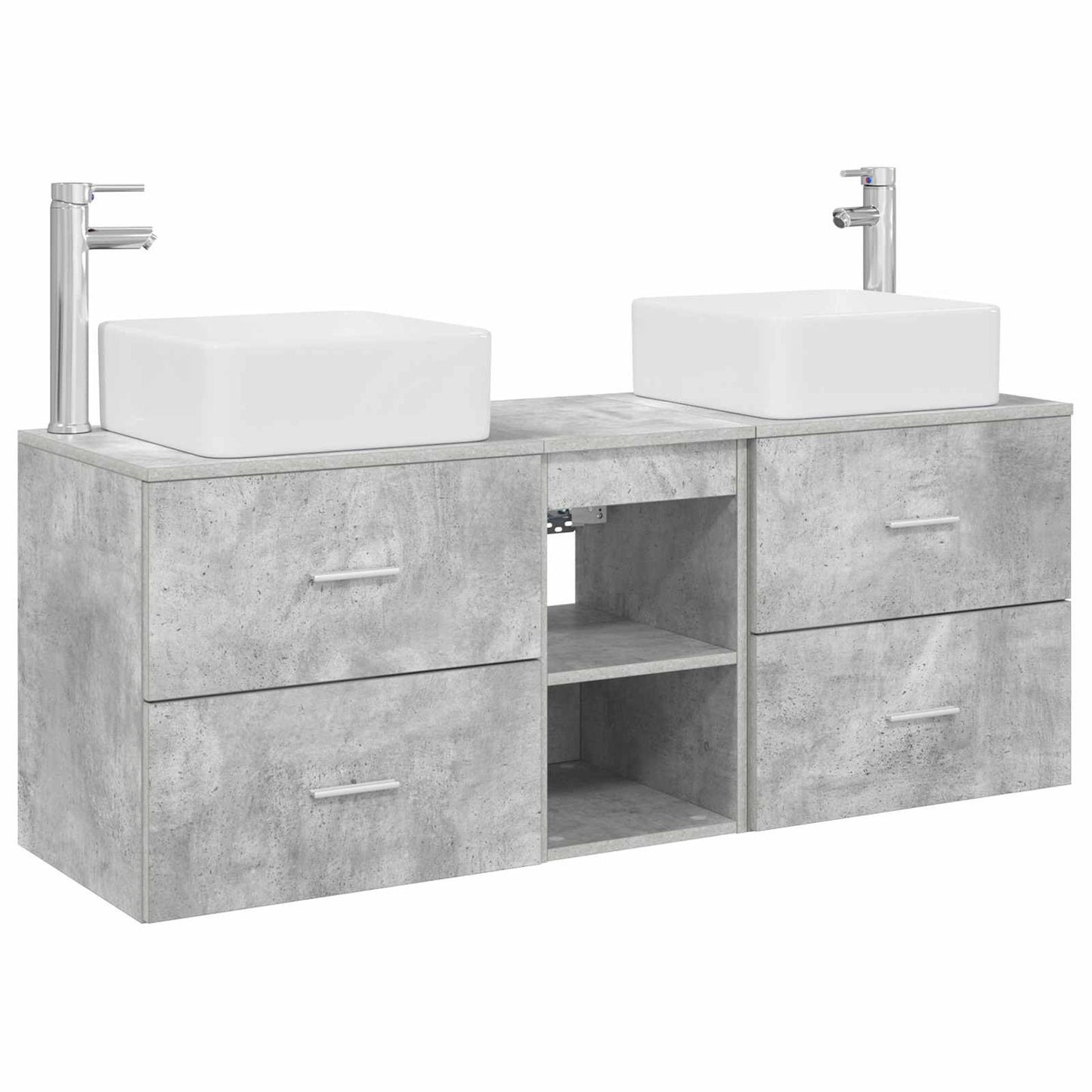 vidaXL Bathroom Cabinet Set 3 pcs Concrete Grey 49.5 x 41 x 63 cm