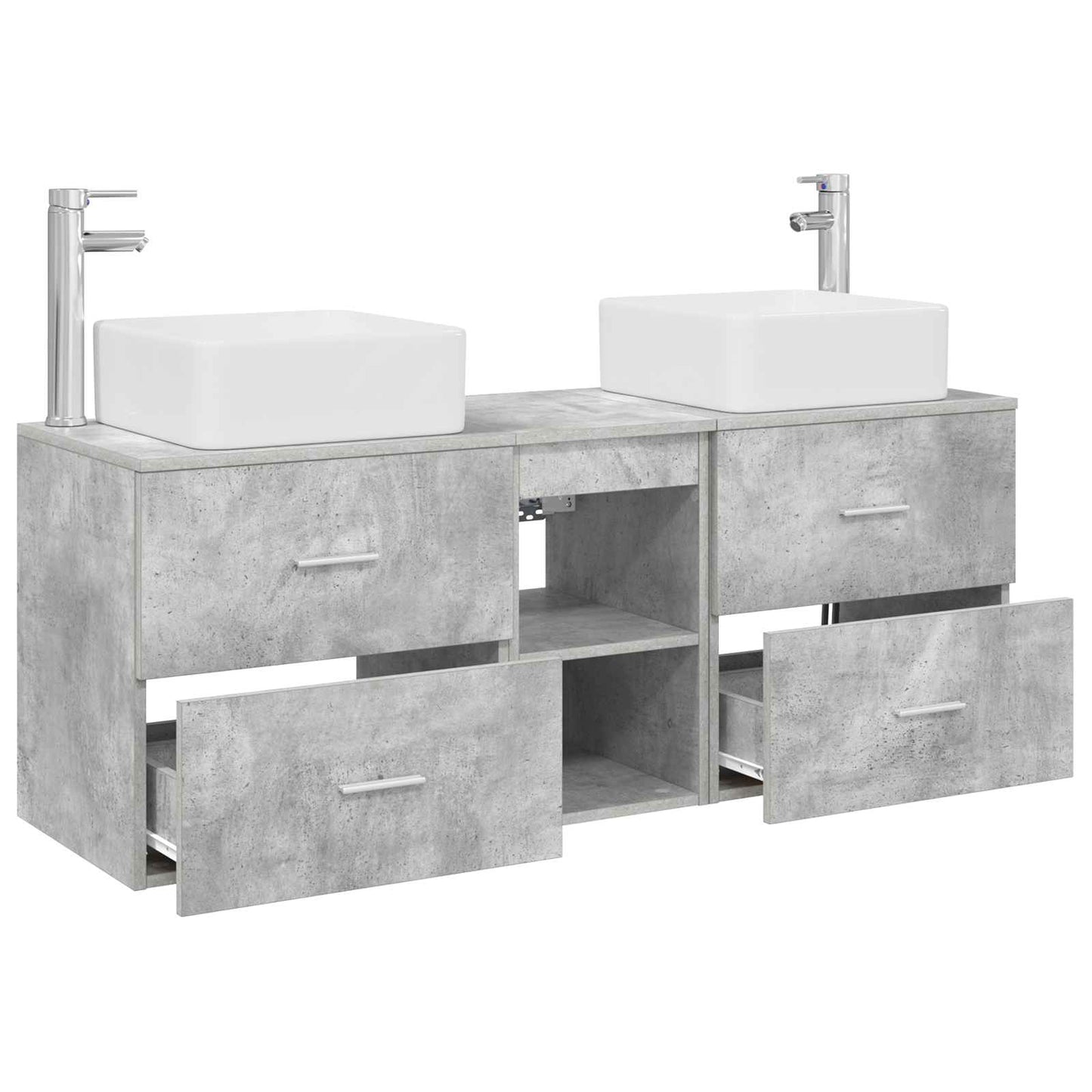 vidaXL Bathroom Cabinet Set 3 pcs Concrete Grey 49.5 x 41 x 63 cm