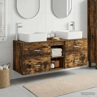 vidaXL Bathroom Cabinet Set 3 pcs Smoked Oak 49.5 x 41 x 63 cm