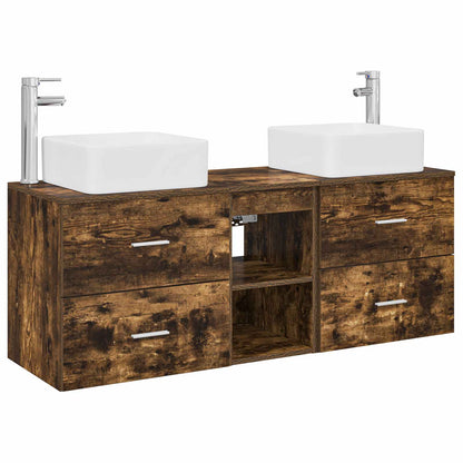 vidaXL Bathroom Cabinet Set 3 pcs Smoked Oak 49.5 x 41 x 63 cm
