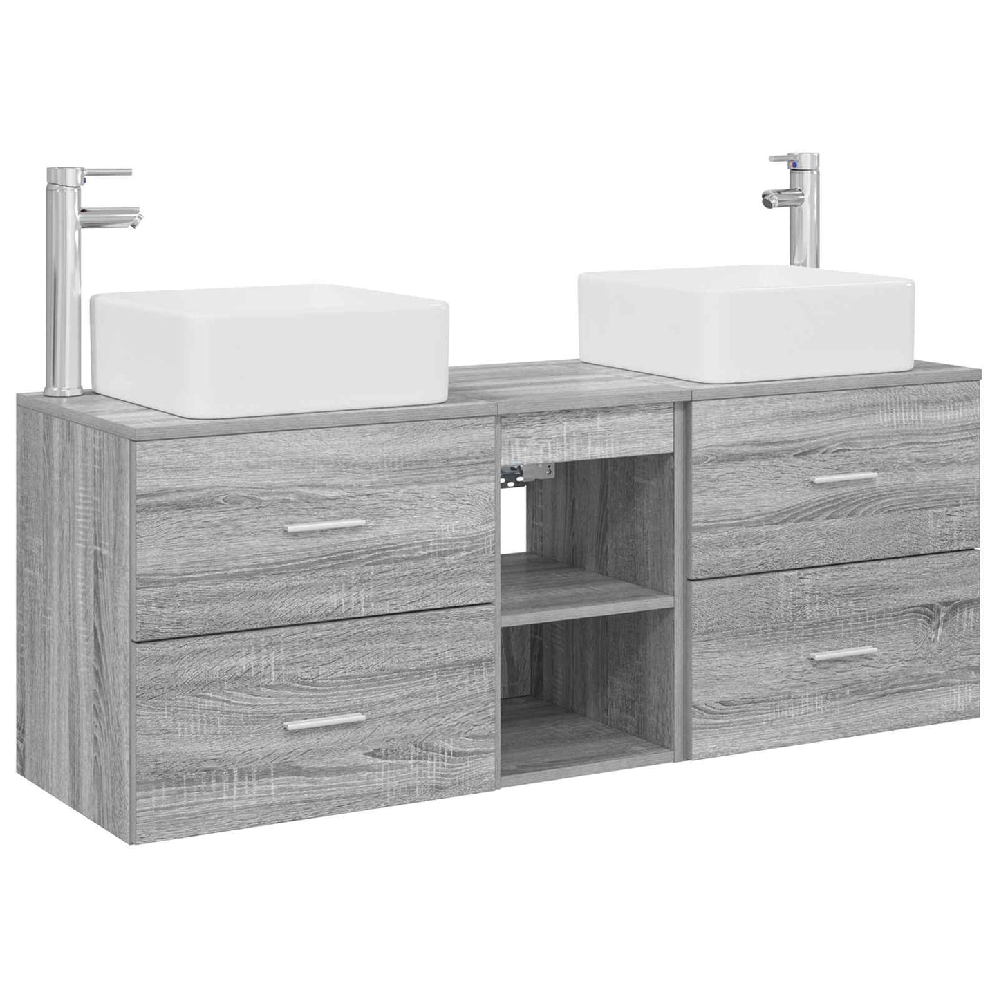 vidaXL Bathroom Cabinet Set 3 pcs Grey Sonoma 49.5 x 41 x 63 cm