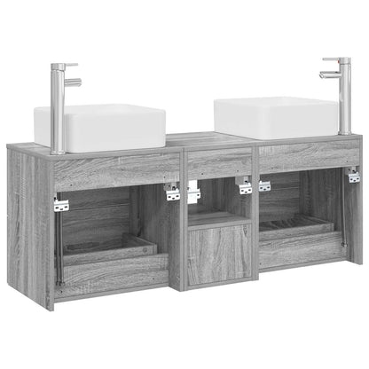 vidaXL Bathroom Cabinet Set 3 pcs Grey Sonoma 49.5 x 41 x 63 cm