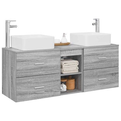 vidaXL Bathroom Cabinet Set 3 pcs Grey Sonoma 49.5 x 41 x 63 cm