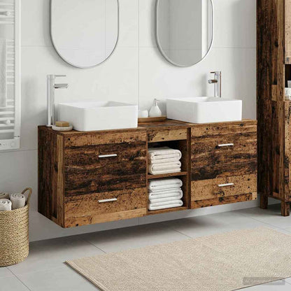 vidaXL Bathroom Cabinet Set 3 pcs Old Wood 49.5 x 41 x 63 cm
