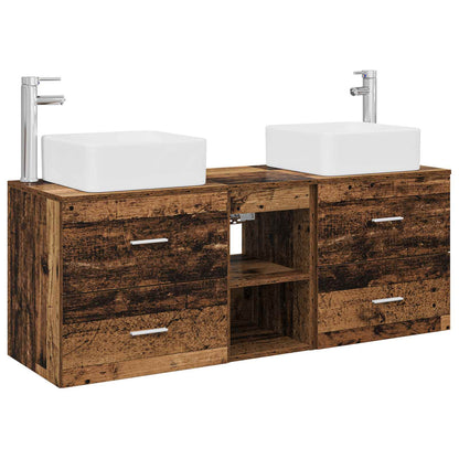 vidaXL Bathroom Cabinet Set 3 pcs Old Wood 49.5 x 41 x 63 cm