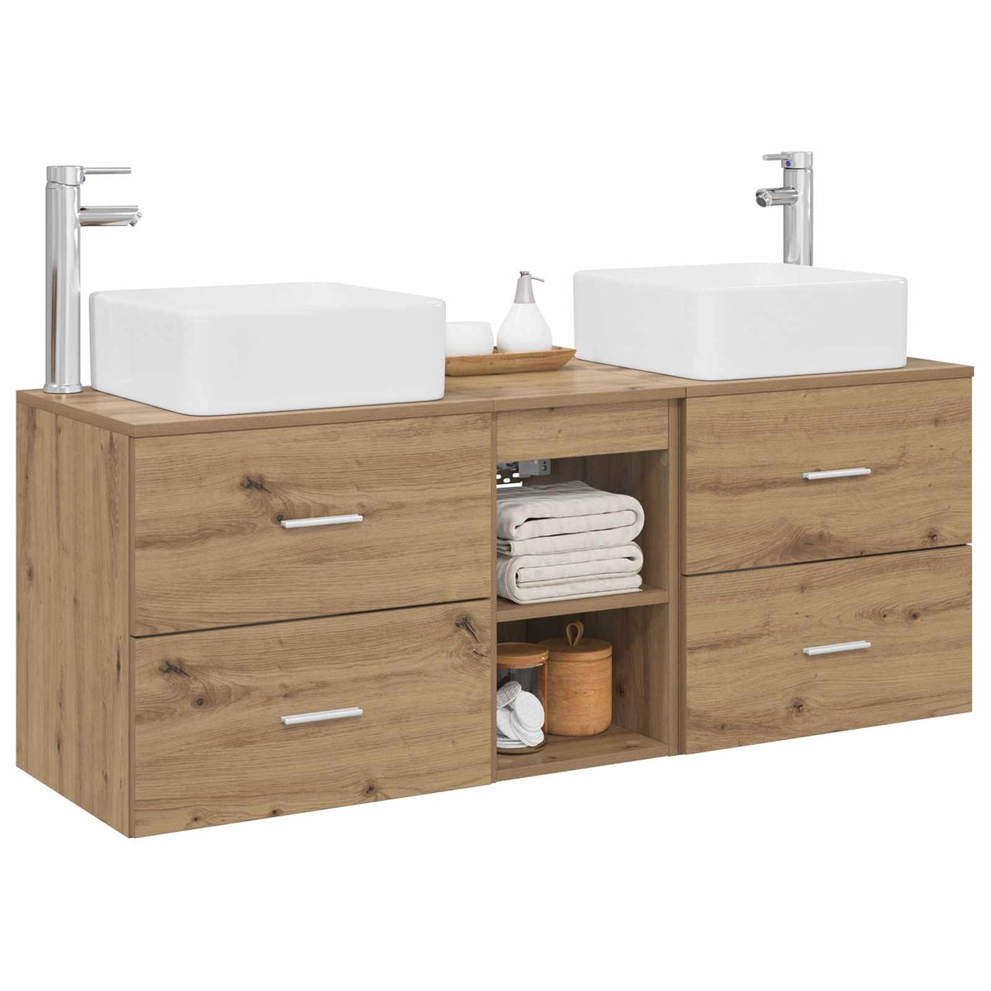 vidaXL Bathroom Cabinet Set 3 pcs Artisan Oak 49.5 x 41 x 63 cm
