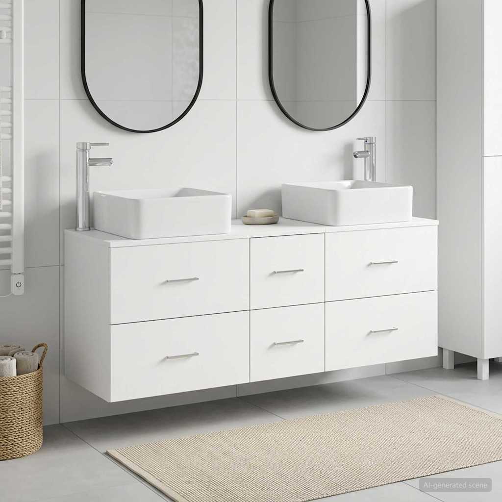 vidaXL Bathroom Cabinet Set 3 pcs White 49.5 x 41 x 63 cm