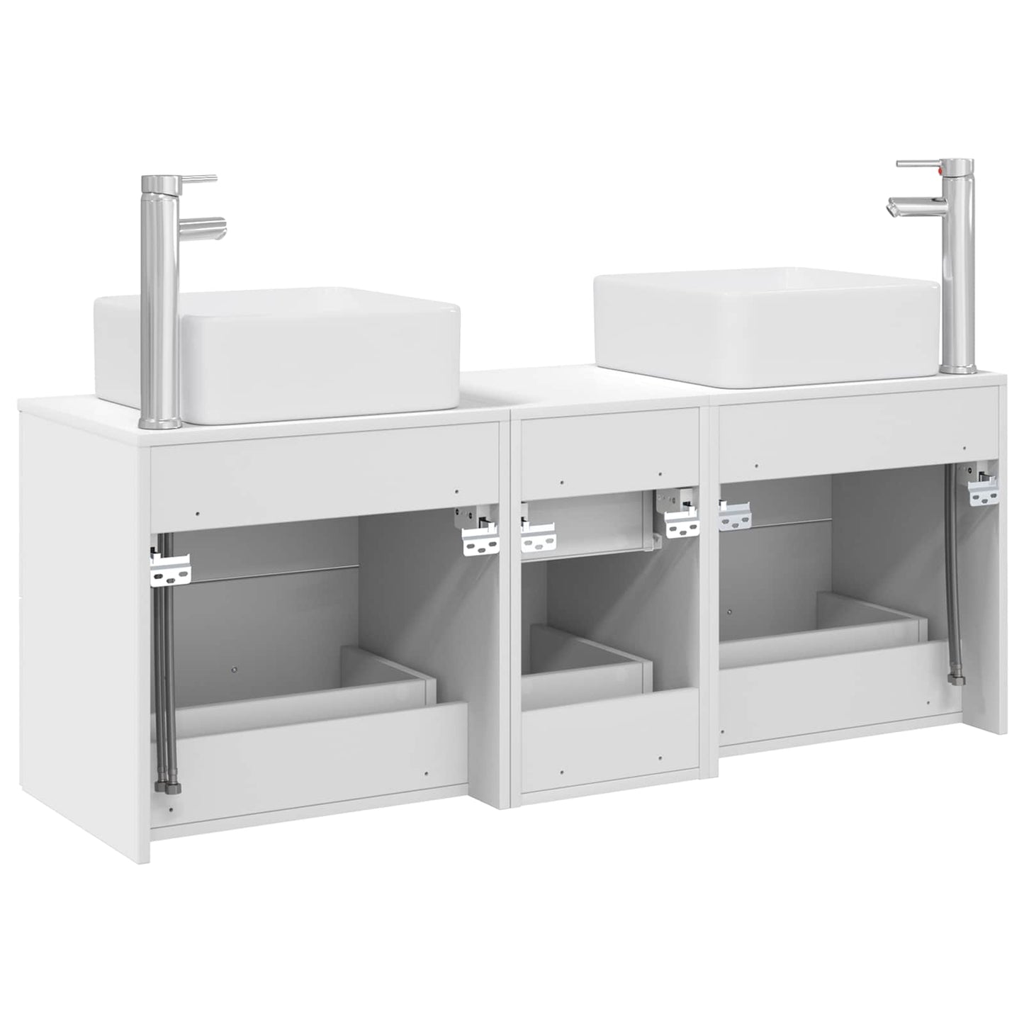 vidaXL Bathroom Cabinet Set 3 pcs White 49.5 x 41 x 63 cm