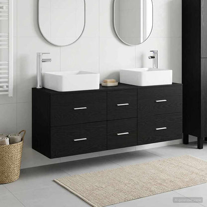vidaXL Bathroom Cabinet Set 3 pcs Black 49.5 x 41 x 63 cm