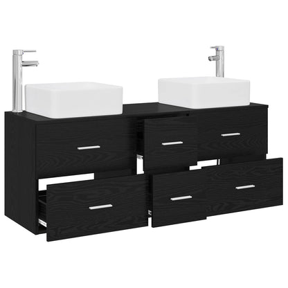 vidaXL Bathroom Cabinet Set 3 pcs Black 49.5 x 41 x 63 cm