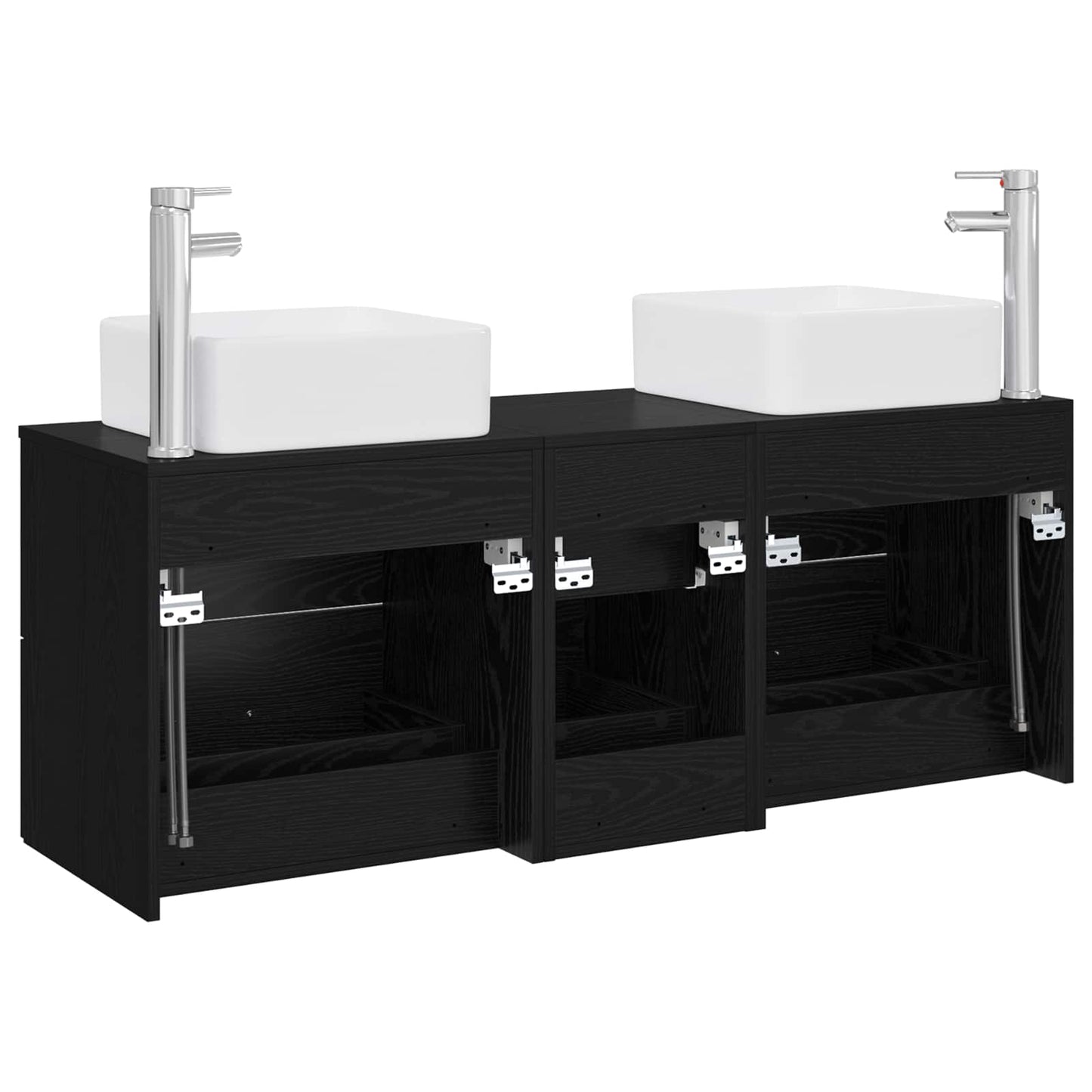vidaXL Bathroom Cabinet Set 3 pcs Black 49.5 x 41 x 63 cm