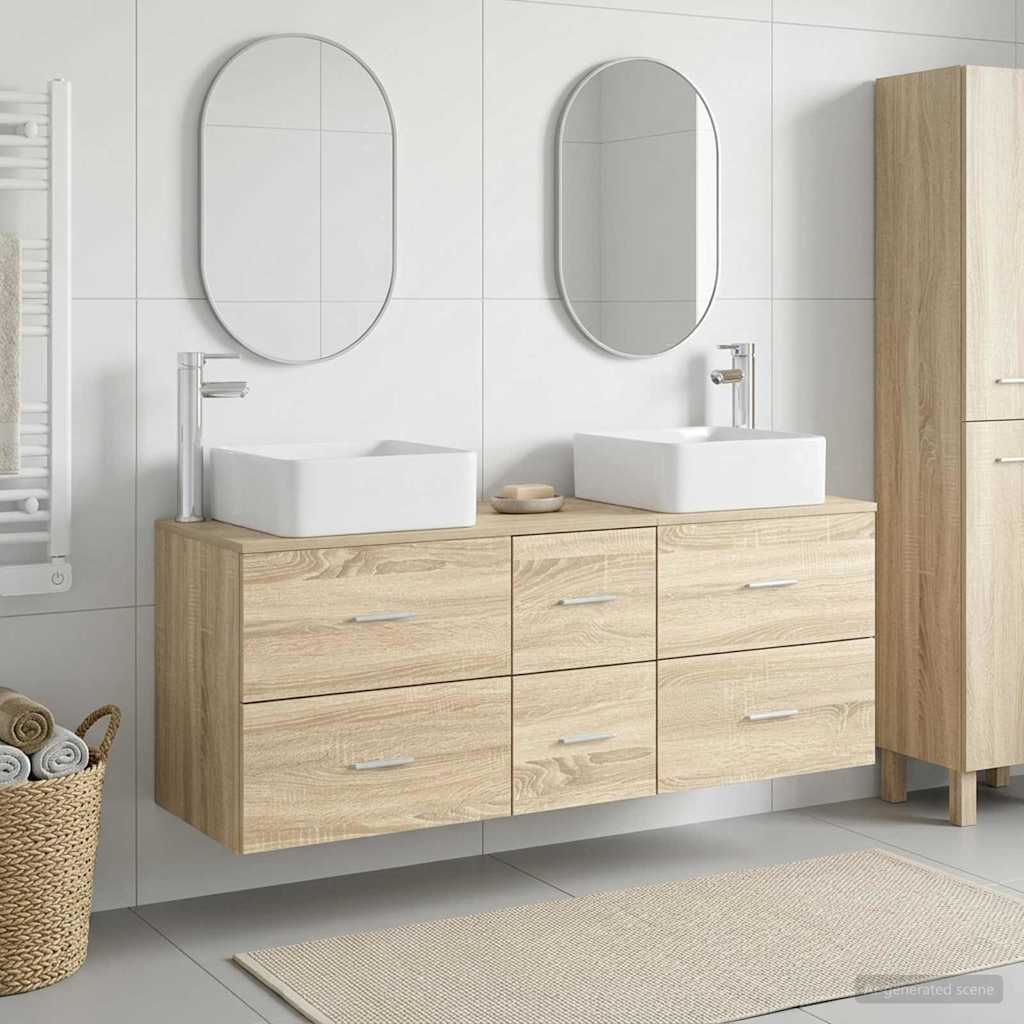 vidaXL Bathroom Cabinet Set 3 pcs Sonoma Oak 49.5 x 41 x 63 cm