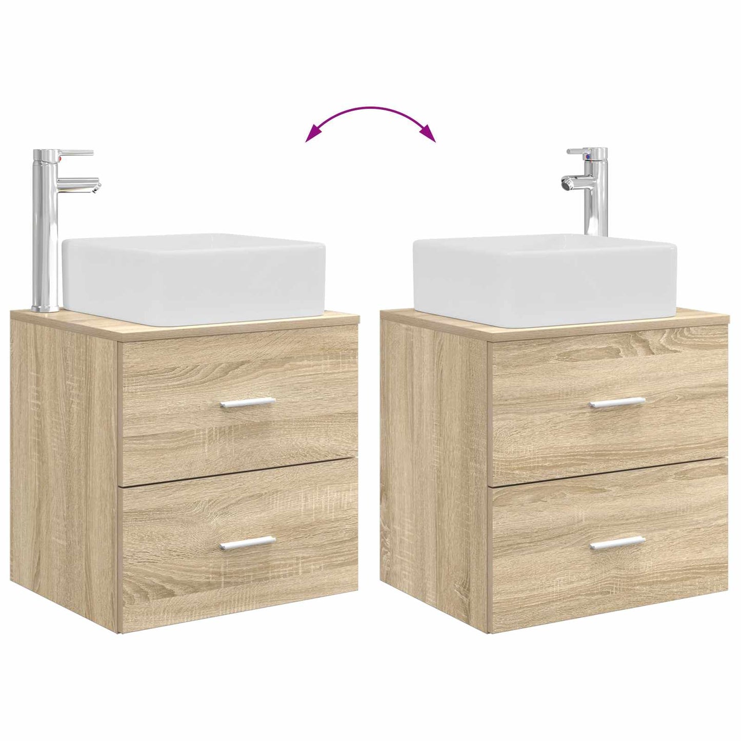 vidaXL Bathroom Cabinet Set 3 pcs Sonoma Oak 49.5 x 41 x 63 cm