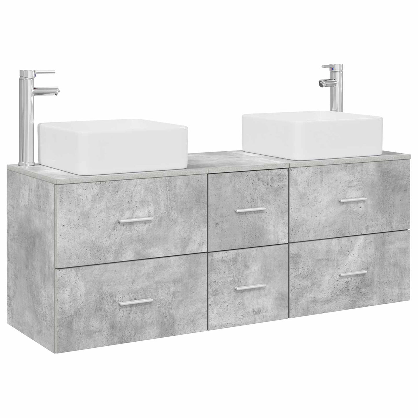 vidaXL Bathroom Cabinet Set 3 pcs Concrete Grey 49.5 x 41 x 63 cm