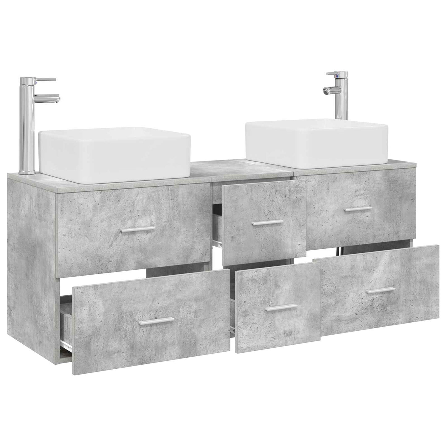 vidaXL Bathroom Cabinet Set 3 pcs Concrete Grey 49.5 x 41 x 63 cm