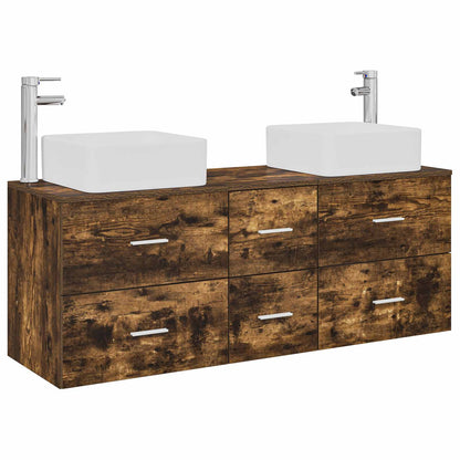 vidaXL Bathroom Cabinet Set 3 pcs Smoked Oak 49.5 x 41 x 63 cm