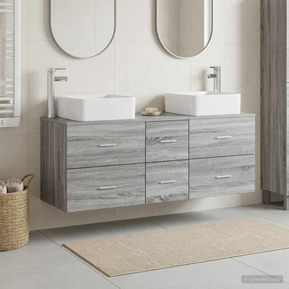 vidaXL Bathroom Cabinet Set 3 pcs Grey Sonoma 49.5 x 41 x 63 cm