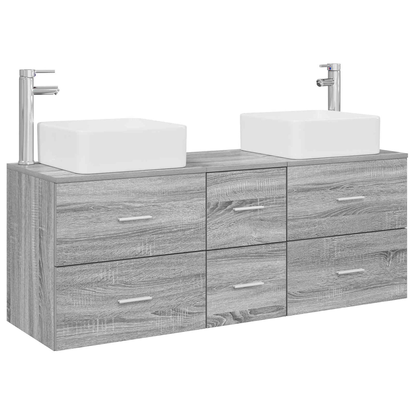 vidaXL Bathroom Cabinet Set 3 pcs Grey Sonoma 49.5 x 41 x 63 cm