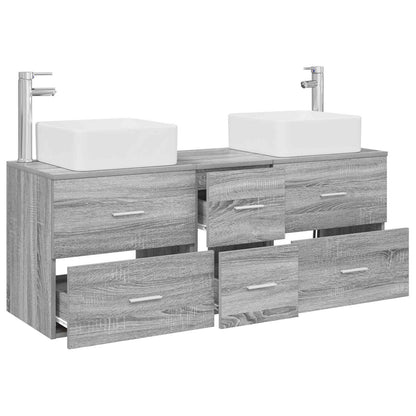 vidaXL Bathroom Cabinet Set 3 pcs Grey Sonoma 49.5 x 41 x 63 cm