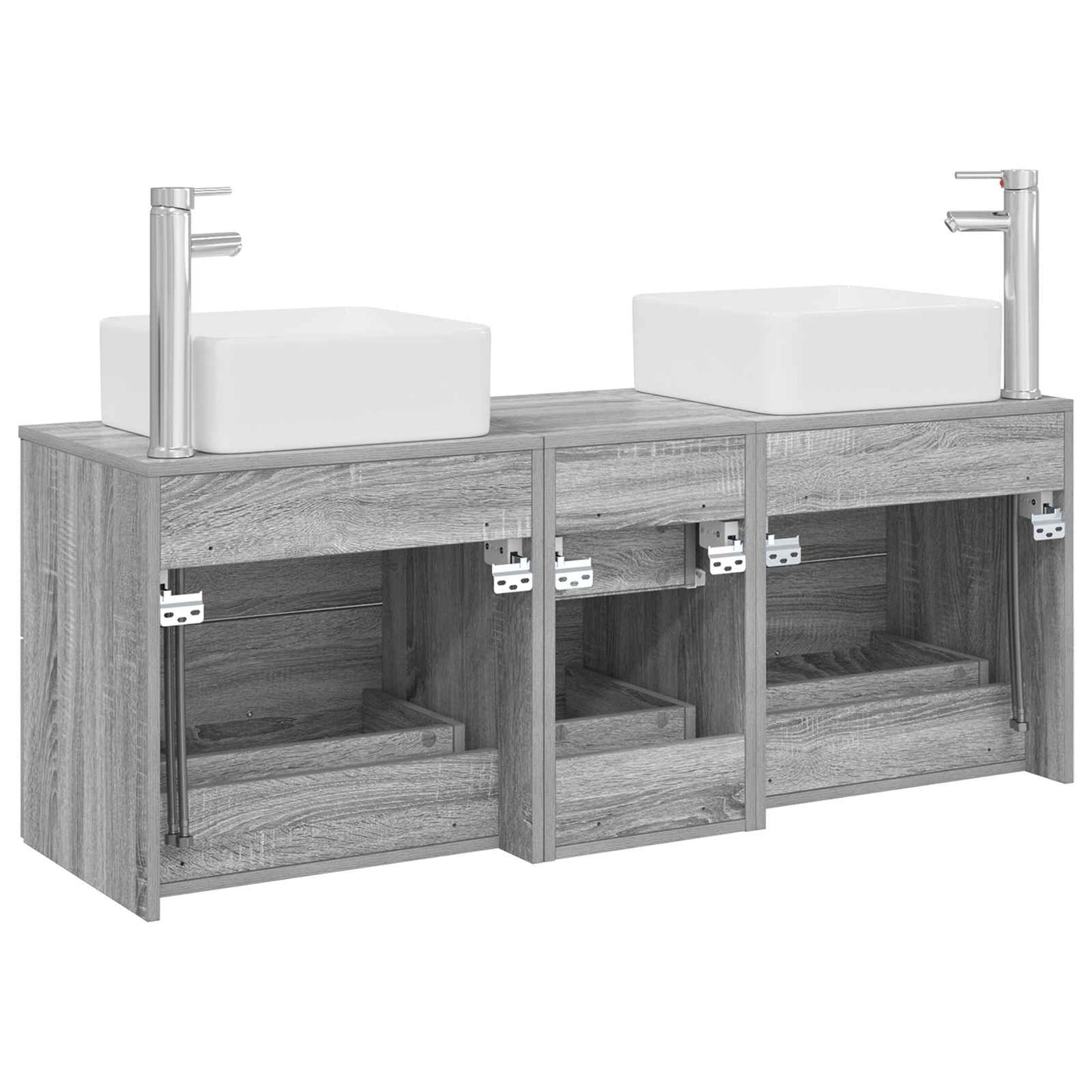 vidaXL Bathroom Cabinet Set 3 pcs Grey Sonoma 49.5 x 41 x 63 cm