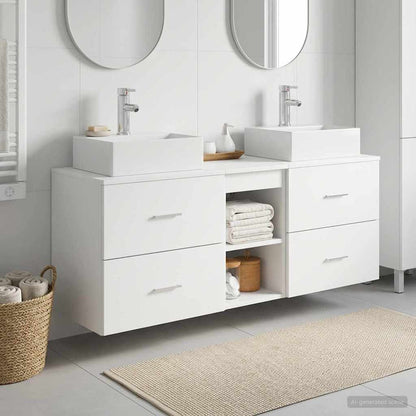 vidaXL Bathroom Cabinet Set 3 pcs White 49.5 x 41 x 62.5 cm
