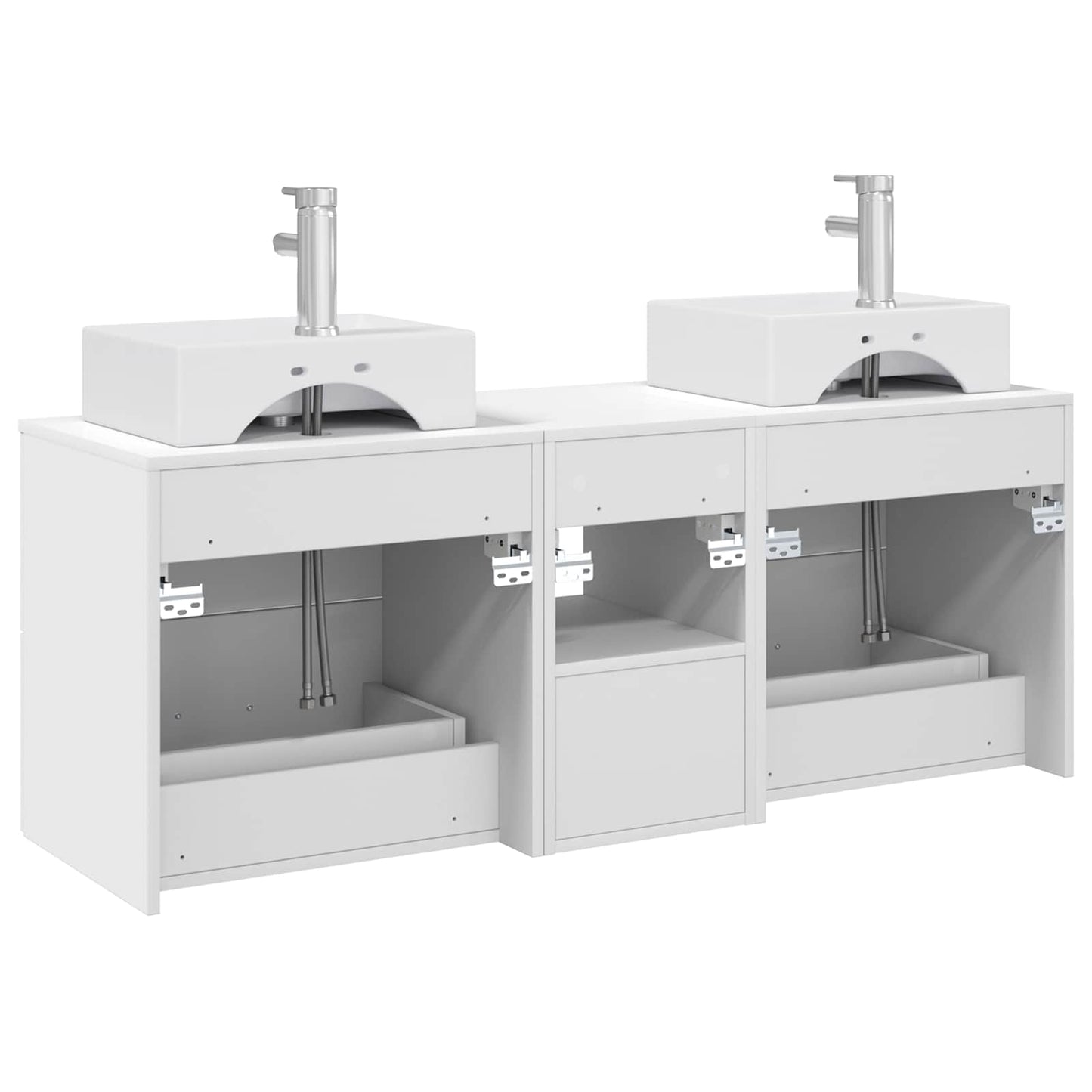 vidaXL Bathroom Cabinet Set 3 pcs White 49.5 x 41 x 62.5 cm