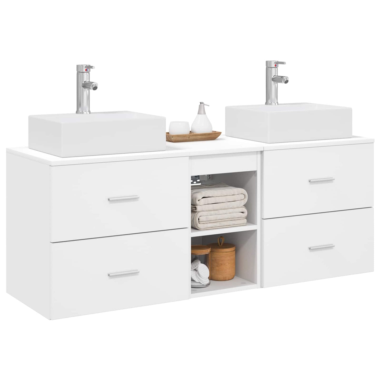 vidaXL Bathroom Cabinet Set 3 pcs White 49.5 x 41 x 62.5 cm