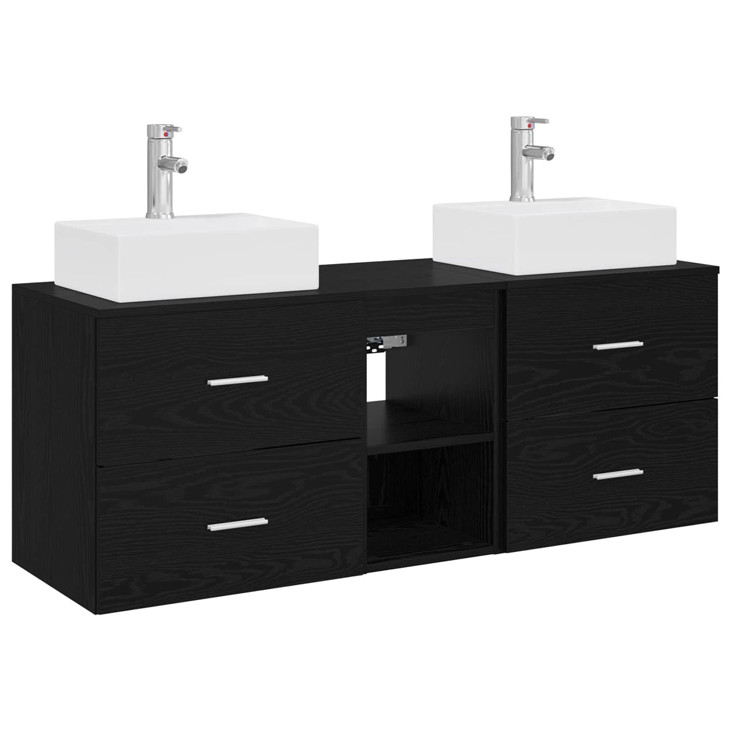vidaXL Bathroom Cabinet Set 3 pcs Black 49.5 x 41 x 62.5 cm