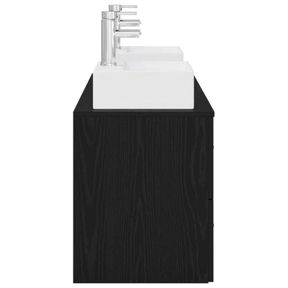 vidaXL Bathroom Cabinet Set 3 pcs Black 49.5 x 41 x 62.5 cm