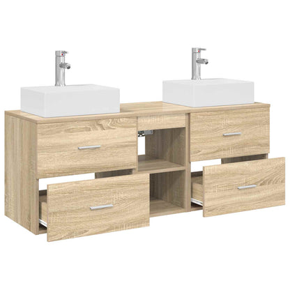 vidaXL Bathroom Cabinet Set 3 pcs Sonoma Oak 49.5 x 41 x 62.5 cm
