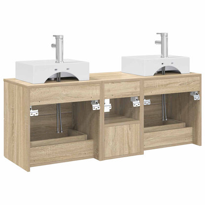 vidaXL Bathroom Cabinet Set 3 pcs Sonoma Oak 49.5 x 41 x 62.5 cm