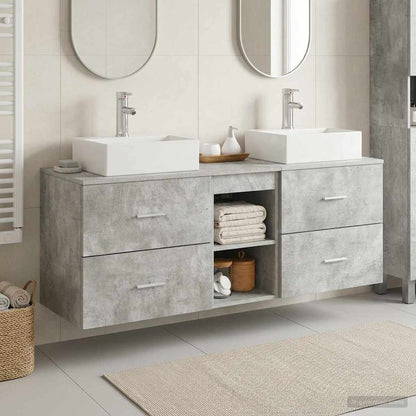 vidaXL Bathroom Cabinet Set 3 pcs Concrete Grey 49.5 x 41 x 62.5 cm